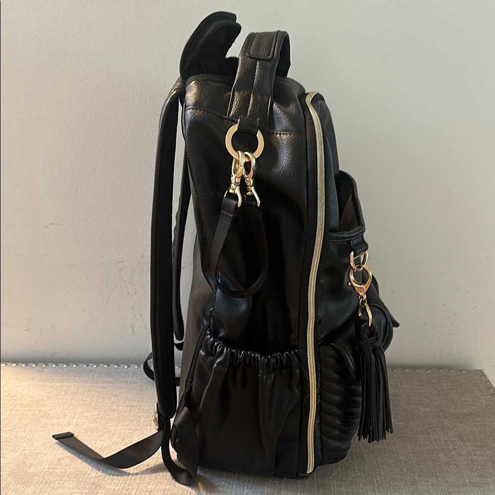 Itzi Ritzi Diaper Bag Backpack Black and Gold, Large Capacity Boss Baby Bag - Picture 3 of 10